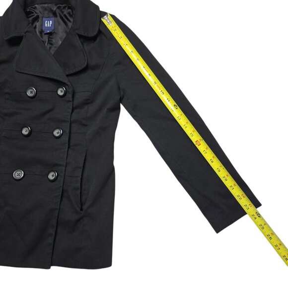 Gap Y2K Double Breasted Blazer Coat Size Small Black 33 in Chest Jacket Womens - Picture 7 of 15